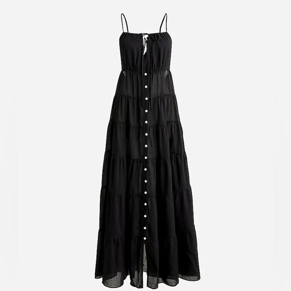 J. Crew Dresses & Skirts - Elegant Black Maxi Dress Tiered cotton voile dress J. crew